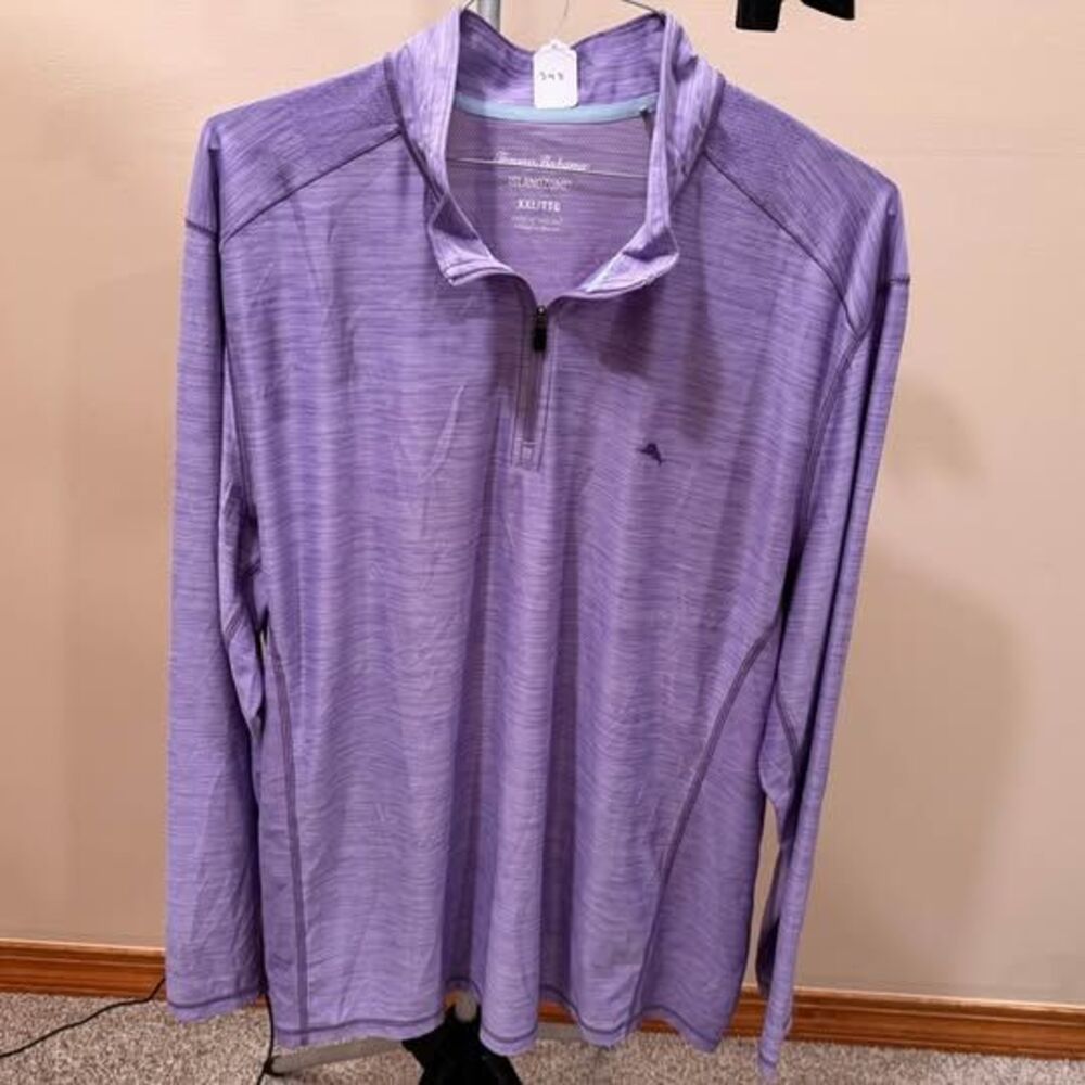 Tommy Bahama ISLANDZONE Purple Quarter-Zip Pullover XXL